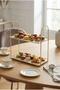 Catering Tray, Presentation Tray, 2-Tier Metal and Marble Stand, Dessert and Cookie Presentation Tray