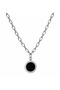 Men's Black Detailed Round End Roman Numeral Chain Necklace - 2
