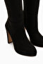 Ariya Black Suede Platform Heeled Zippered Women's Boots - 4