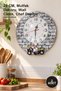 2 Pieces of Polyester Wall Clock with Chef Figure – 29 Cm, Kitchen Decor, Wall Clock, Chef Design