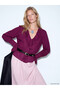 Alita City with a Difference, Lcw Vision Plum Plain V-Neck Long Sleeve Women's Blouse