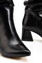 Zri̇nx-2002 Premium Black Wrinkled Bellows Thick Heeled Women's Boots 7 cm - 6