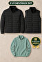 3-Piece Men's Seasonal Combination Pack – Quilted Jacket + Quilted Vest + Thessaloniki Sweater Gift