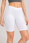 Women's 3-Piece Cotton Stretchy Above-Knee Biker Leggings Daily Basic - 2