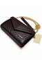 Women's Brown/Acid Brown V Quilted Stitched Chain Strap Portfolio Shoulder Bag[Tbgcanta08] - 4