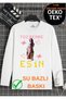 Manifest Powder Pink Zoktay Mina Esin Hilal Sueda Lidya Designed Long Sleeve T-Shirt 100% Organic Cotton White