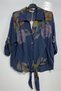 Women's Italian Marshmallow Floral Patterned Front Tie 100% Cotton Shirt Blouse - 2