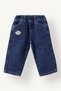 100% Cotton Loose Fit Elastic Waist Embroidered Jean Trousers for Baby Boy I3383A526Wn - 3