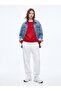 Regular Fit Sign Printed Crew Neck Red Sweatshirt