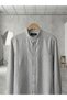 Men's Regular Fit Comfortable Cut Long Sleeve Stand Collar 100% Cotton Shirt - 4