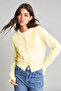 Slim Fit Knitwear Basic Yellow Women's Cardigan E8236Ax/Yl238 - 4