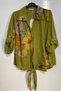Women's Italian Marshmallow Floral Patterned Front Tie 100% Cotton Shirt Blouse - 2