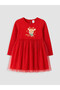 Esvab • Modern & Distinctive Zero Roba Collar Printed Tulle Detail Girl's Dress