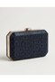 Black textured patterned hexagon evening bag - wedding engagement graduation and special event evening clutch bag - 3