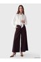 LCW Modest Plum Solid Loose & Oversized Wide-Leg Women's Pants, Featuring the ALITA CITY Touch
