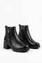 Darven Double Zipper Genuine Leather Women's Boots Black Skin - 3