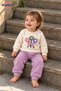Baby Girl Set with Floral Appliques and Bow Detail, 2-Piece Top and Bottom Set, Seasonal, 6 9 12 18 24 Months