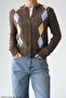 Baklava Patterned Cardigan - 4