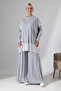 Stripe Detailed Oversize Hijab Double Set – Black - 2