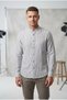 Men's Regular Fit Comfortable Cut Long Sleeve Stand Collar 100% Cotton Shirt