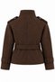 Women's Cashmere Lined Stand Collar Epaulet Lined Coat with Tied Pockets - 3