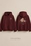 Unisex Salt Kissed Printed Daily Use Comfortable Burgundy 3-Thread Combed Cotton Hooded Sweatshirt