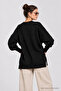 Oversize Basic Knitwear Sweater Lki̇0072 Black - 5
