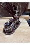 Natural Stone Cherry Marble 4-Piece Bathroom Set with Elliptical Tray - 3