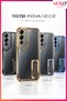 Lou Laser Transparent Silicone Case with Metallic Gold Lens Protector for Tecno Pova Neo 2 - 2