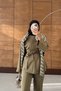 Pencil Belted Striped Trousers Design Modest Women's Scuba Suit - 6