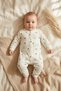 Tiny Rose Patterned White 100% Cotton Baby Girl Romper 3-6-9 Months