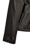 Vera Women's Black Short Oversize Leather Jacket 26Wge57211M - 8