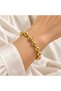 Women's Bracelet - Gold Color Leaf Pattern Beaded Women's Bracelet - 3