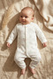 Pink Rabbit Elephant Patterned White 100% Cotton Baby Girl Romper 3-6-9 Months