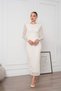 Long Sleeve Midi Dress with Lace Detail