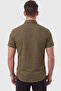 Men's Slim Fit Lycra Jacquard Textured Khaki Short Sleeve Shirt – Flexible Embroidered Emblem 2604356 - 4