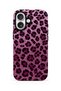 Compatible with iPhone 16 - Purple Leopard, Dual Layer Cover, Glossy Surface Protective Case