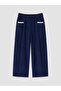 Alita City Lcw Kids Navy Blue Velvet Plain Standard & Regular Girls' Trousers with a Difference