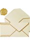 10 Pack Thick A7 Envelopes with Gold Border and Stickers,Cream Color,7.24x5.24 Inches