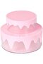 Pink Cake Shaped Two-Tier Storage Box,Plastic Desktop Organizer for Hair Accessories and DIY Crafts