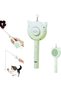 5-in-1 Pet Grooming Brush and Interactive Cat Toy Set,Self-Cleaning Slicker Brush with Retractable Feather Teaser and LED Patterns,USB Rechargeable,Green