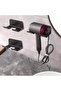2-Pack Universal Adhesive Wall Mounted Hair Dryer Holder,Bathroom Organizer Rack with Plug and Wire Hook