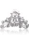 Rhinestone Sparkling Hair Clips,Vintage Alloy Silver Claw Clips,Elegant Hair Accessories for Women,Silver