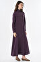 High Collar Lyocell Viscose Dress Plum - 5