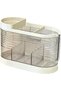 Transparent Plastic Cutlery Holder,3 Compartment Utensil Organizer for Kitchen Countertop,White
