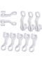 50Pcs Plastic Curtain Glider Hooks,Durable Smooth Sliding Rail Track Gliders for Home and Office,White