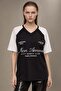 Lace Detailed College Oversize T-Shirt