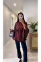 Nore Colorful Tweed Belted Poncho Coat - 6