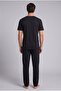 Men's Cotton Pajama Set Black - 2