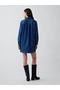 Kadın Mavi Denim Mini Shift Elbise - 5